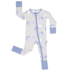 Zippered Romper in Moon & Stars