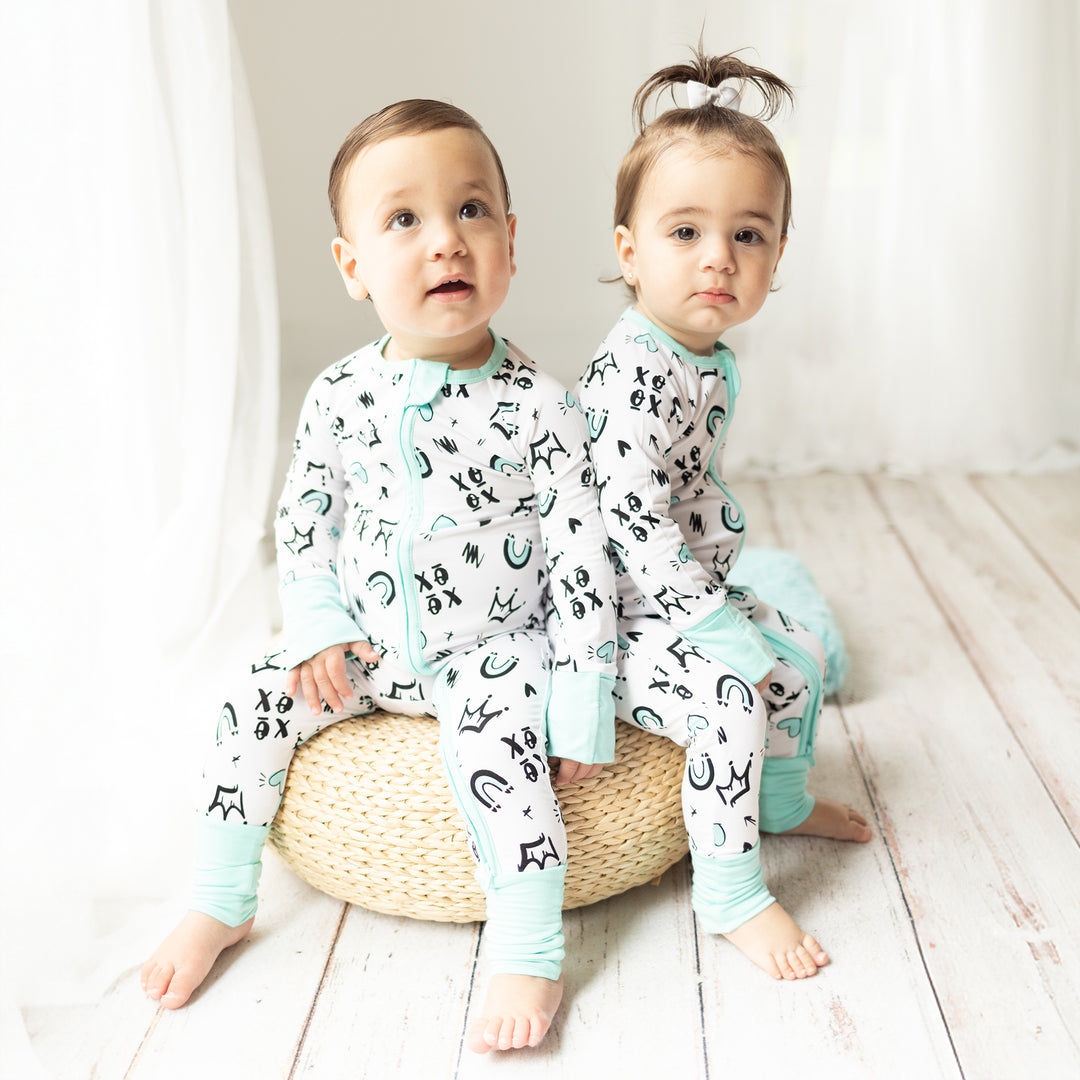 Zippered Romper in Love &amp; Art