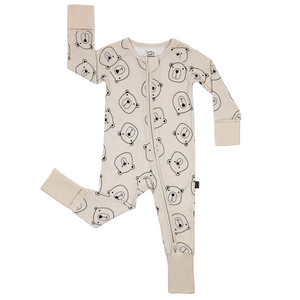 Zippered Romper in Winter Bear