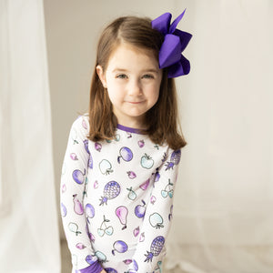 Two Piece Pajamas in Watercolor Fruit