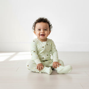 Zippered Romper in Bee Happy