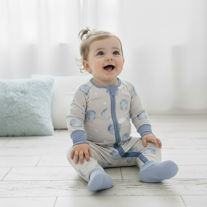 Zippered Romper in Moon &amp; Stars